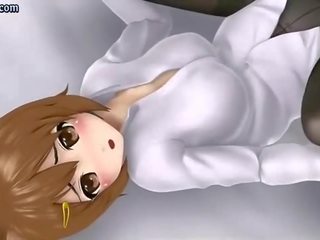 Baik hati animasi gadis nakal menikmati penis buatan
