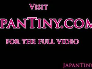 Tiny Japan darling pussy toy stimulated and fingerfucked